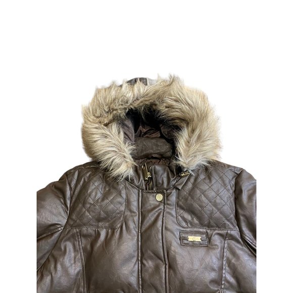 Apple Bottom Jeans Womens Brown Puffer Bomber Jacket - Picture 4 of 7